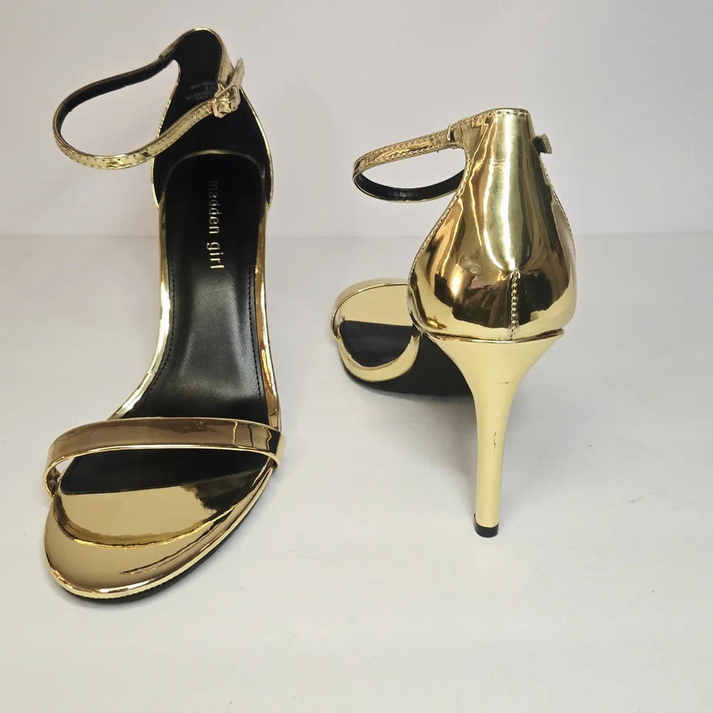 Madden Girl Gold Strappy Heels - Picture 3 of 4